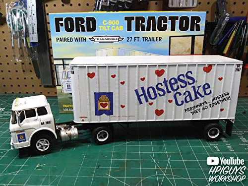 AMT 1/25 Ford C-900 Tilt Cab Tractor with Trailer 'Hostess Cake' Kit AMT1221 NEW_5