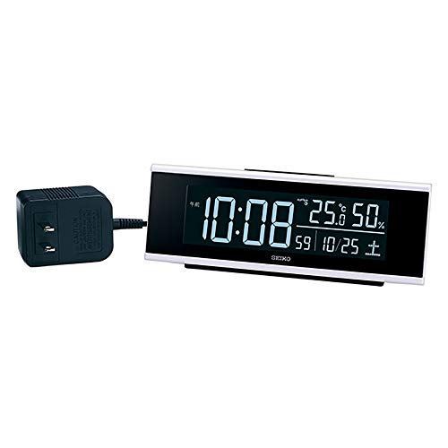 Seiko Table Clock Radio Wave Digital AC Series C3 White 63 × 174 × 46mm DL307W_1