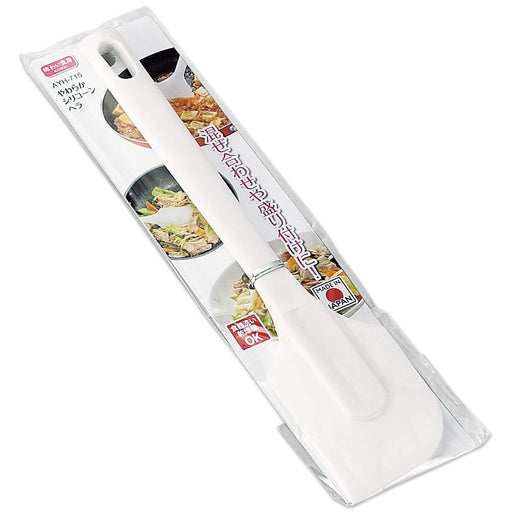Shimomura Kogyo AYH-715 Soft Silicone Spatula White Made in Japan W255xD55xH13mm_2