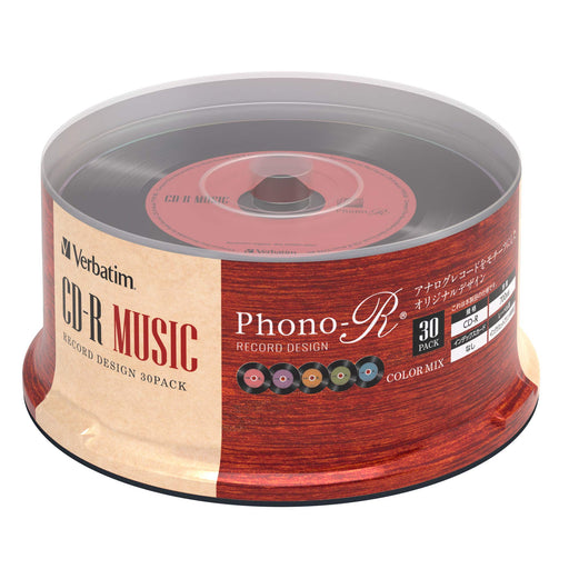 Verbatim AR80FHX30SV7 Music CD-R 80 Minutes 30 Sheets Color Mix Phono-R NEW_2