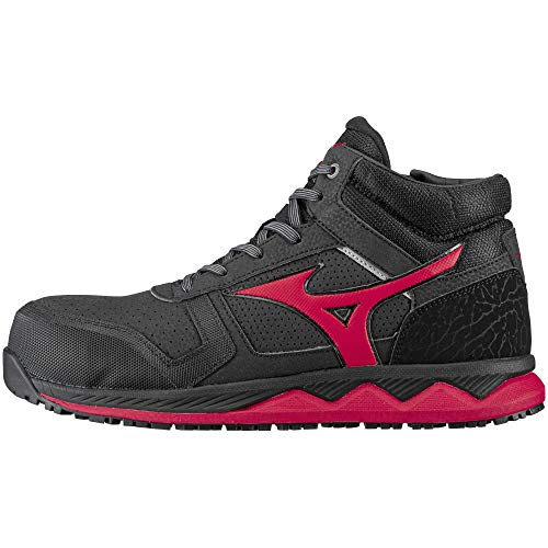 MIZUNO WORKING Safety Shoes ALMIGHTY ZW43H F1GA2003 Black Red US9.5(27.5cm) NEW_1