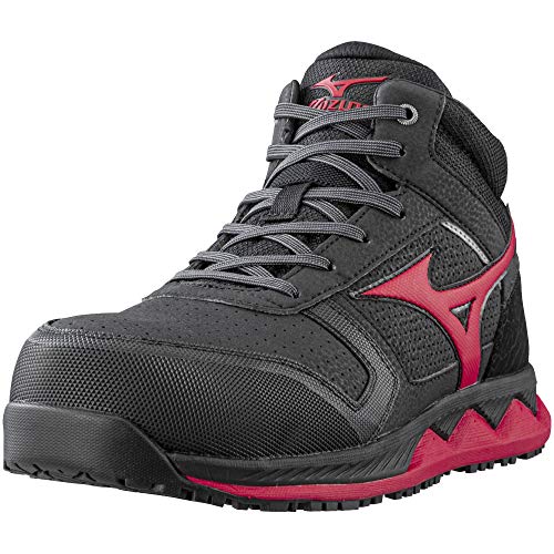 MIZUNO WORKING Safety Shoes ALMIGHTY ZW43H F1GA2003 Black Red US9.5(27.5cm) NEW_4