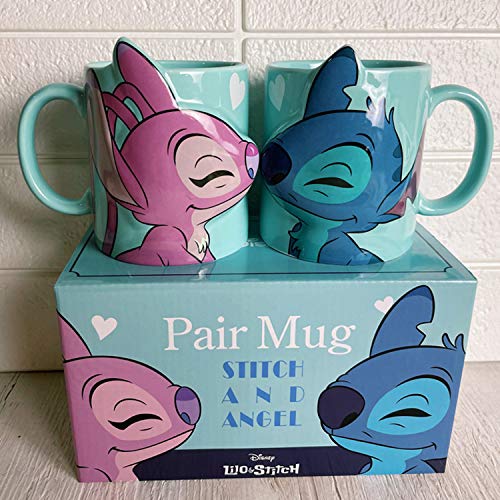 Disney Stitch and Angel Mug Cup Pair 300ml SAN3390 Sunart NEW from Japan_3