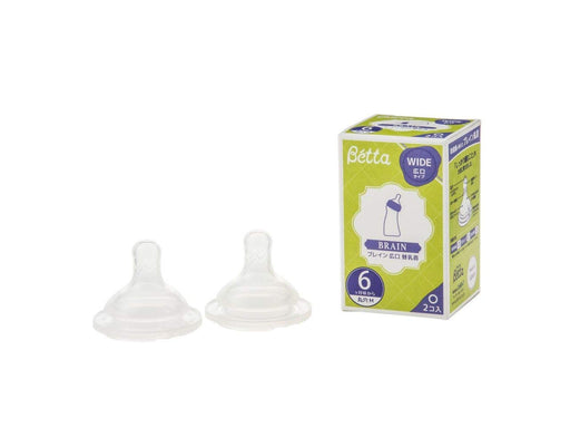 Dr. Betta Baby Bottle Brain Wide Mouth Replacement Nipple Set of 2 Round Hole M_1