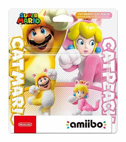 amiibo Super Mario Series Cat Peach / Cat Mario Double Set NEW from Japan_1