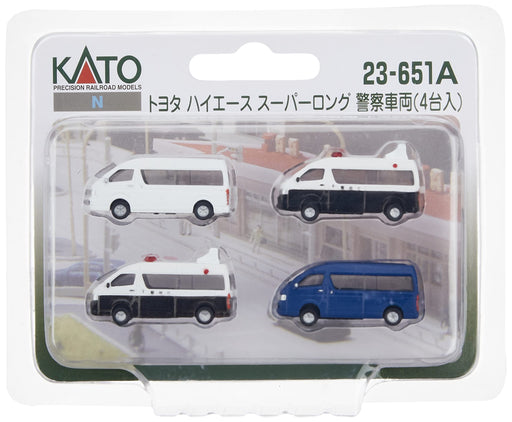 KATO N Gauge Toyota Hiace Super Long Police Vehicle 4 Unit 23-651A NEW_2