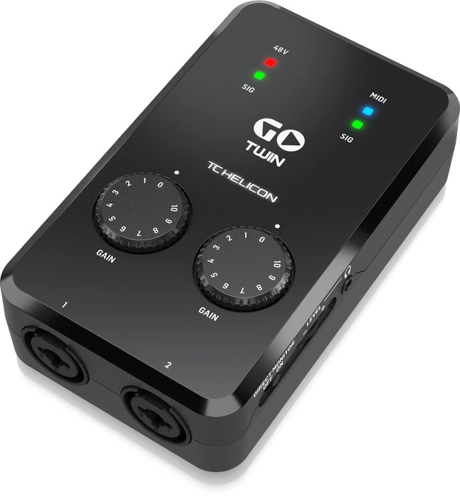 TC Helicon Audio/MIDI USB Interface GO TWIN Battery Powered for PC,Laptop,Tablet_3