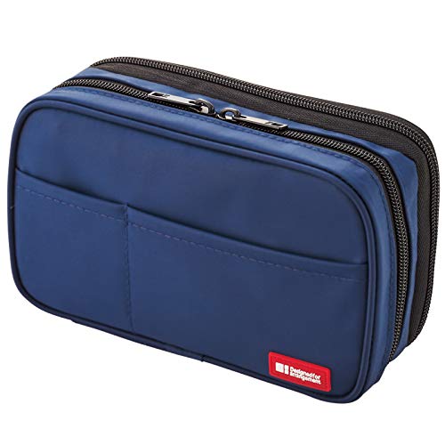 Lihit Lab Pen Case Book Type Double Indigo A7555-11 NEW from Japan_1