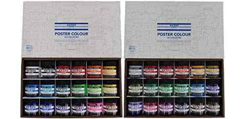 Nicker Poster Color 36 colors 40ml PC40ML36N Watercolor paint Plastic container_2