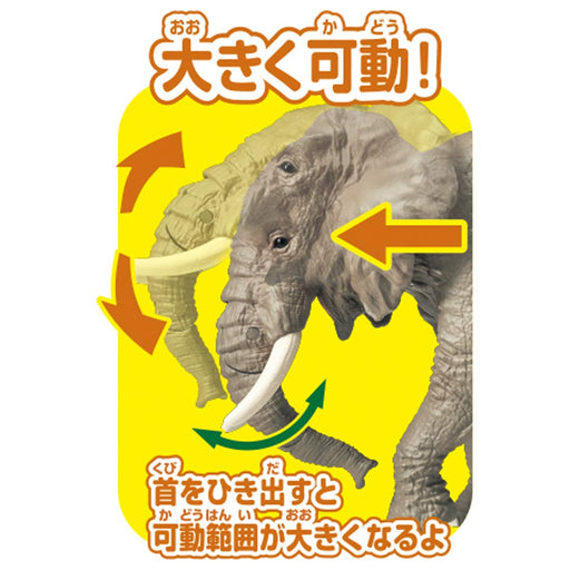 Takara Tomy Ania AS-02 African Elephant (with Orange) Animal Dinosaur Realistic_2