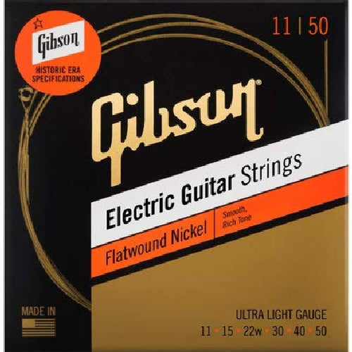 Gibson Flatwound Electric Guitar Strings Ultra Light/11-50 SEG-FW11 Smooth Tone_1