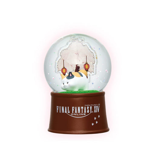 Final Fantasy XIV FF14 Glittering Snow Dome Snow Globe Figure Fat cat TAITO NEW_1