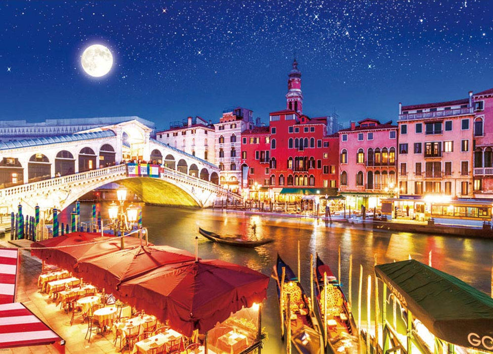 BEBERLY Made in Japan 600pc Jigsaw Puzzle: Moonlit Venice ‎66-155 Landscape NEW_1