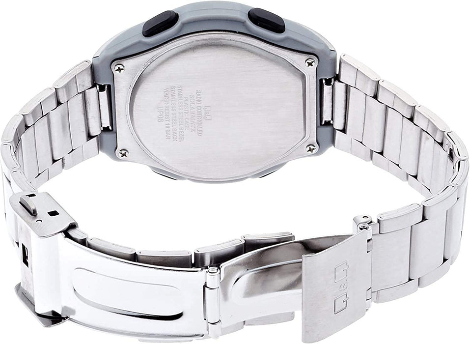 CITIZEN Q&Q SOLARMATE MD10-211 Solar Radio Men's Watch Stainless Steel Band NEW_3