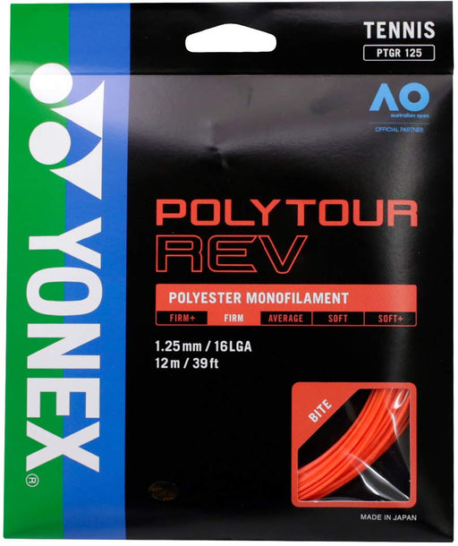 YONEX Tennis String Poly Tour Rev 125 Bright Orange 1.25mm PTGR125 L12m NEW_1