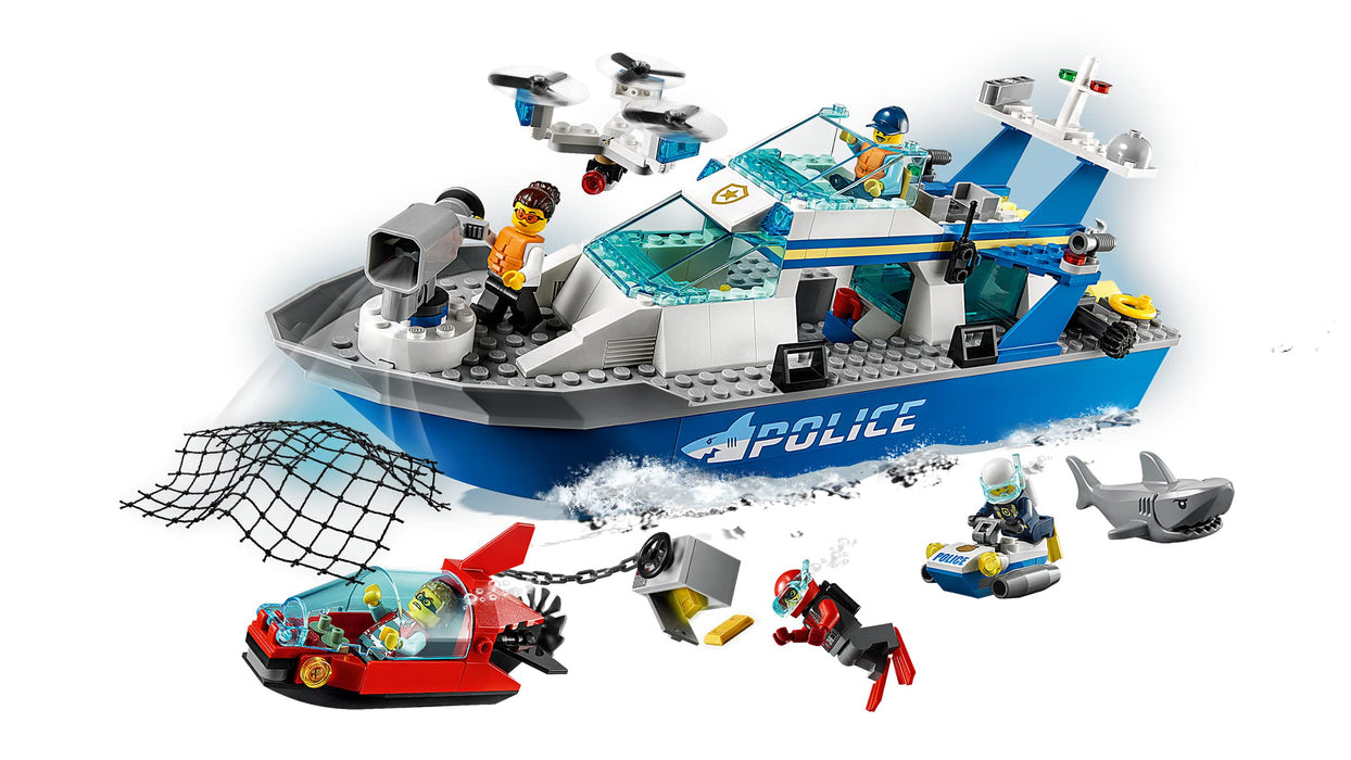 Lego City Police Patrol Boat Drone Toy Scooter Police Vehicle Set 60277 NEW_4