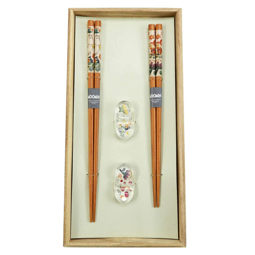 YAMAKA SHOTEN MOOMIN Chopsticks pair set wooden box Filled Herbarium MM2100-842H_1