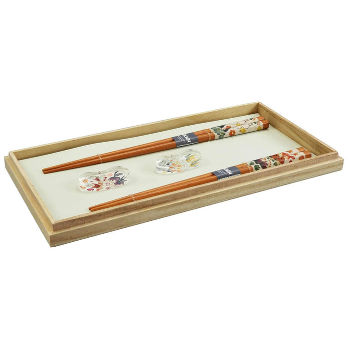 YAMAKA SHOTEN MOOMIN Chopsticks pair set wooden box Filled Herbarium MM2100-842H_2