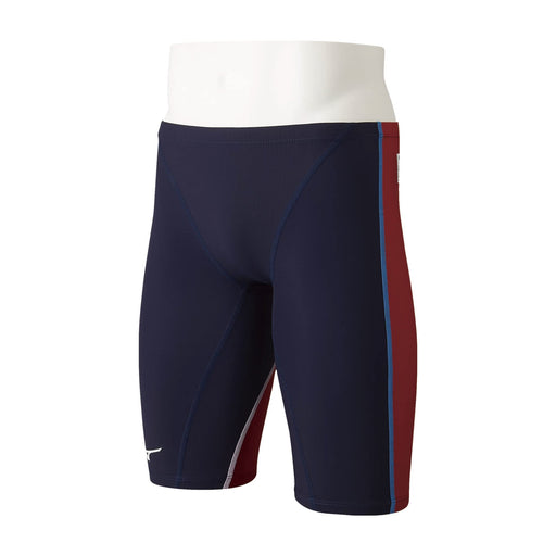 MIZUNO N2MB1030 Men's Swimsuit FX SONIC Prism Half Spats Navy/Red Size L NEW_1