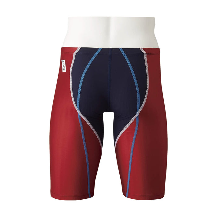 MIZUNO N2MB1030 Men's Swimsuit FX SONIC Prism Half Spats Navy/Red Size XS NEW_2