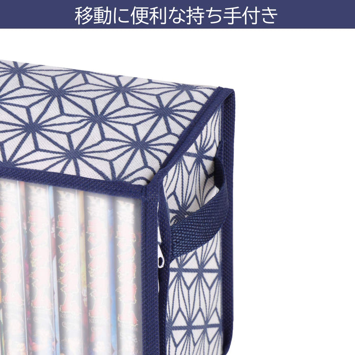 Comic Book Storage Boxes 3 SET  ASANOHA (hemp leaf pattern) Zipper 30x14x20cm_4