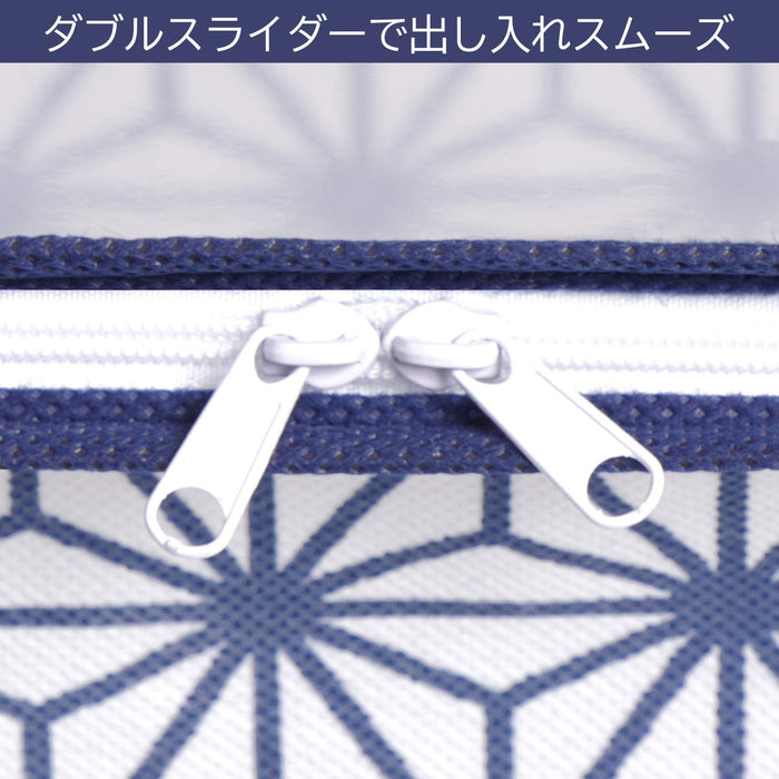 Comic Book Storage Boxes 3 SET  ASANOHA (hemp leaf pattern) Zipper 30x14x20cm_5