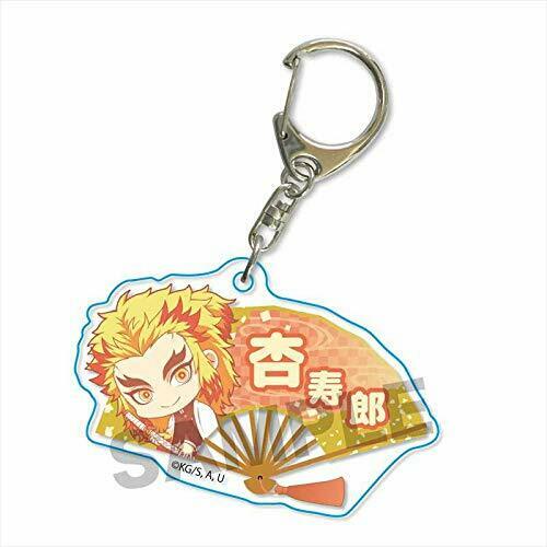Gyugyutto Folding Fan Key Ring [Demon Slayer: Kimetsu no Yaiba ] Kyojuro Rengoku_1