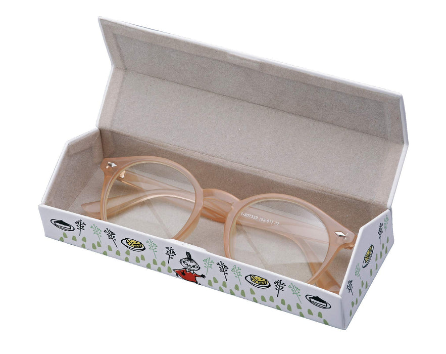Kamio Japan Glasses Case Moomin White Semi-Hard Magnetic Synthetic Leather Cloth_3