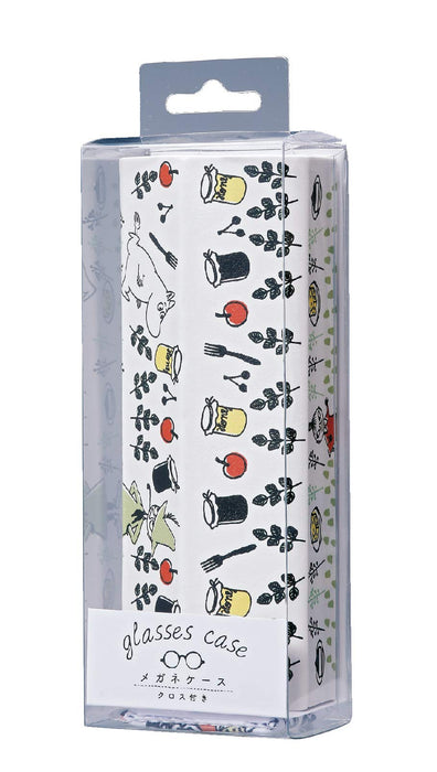 Kamio Japan Glasses Case Moomin White Semi-Hard Magnetic Synthetic Leather Cloth_6