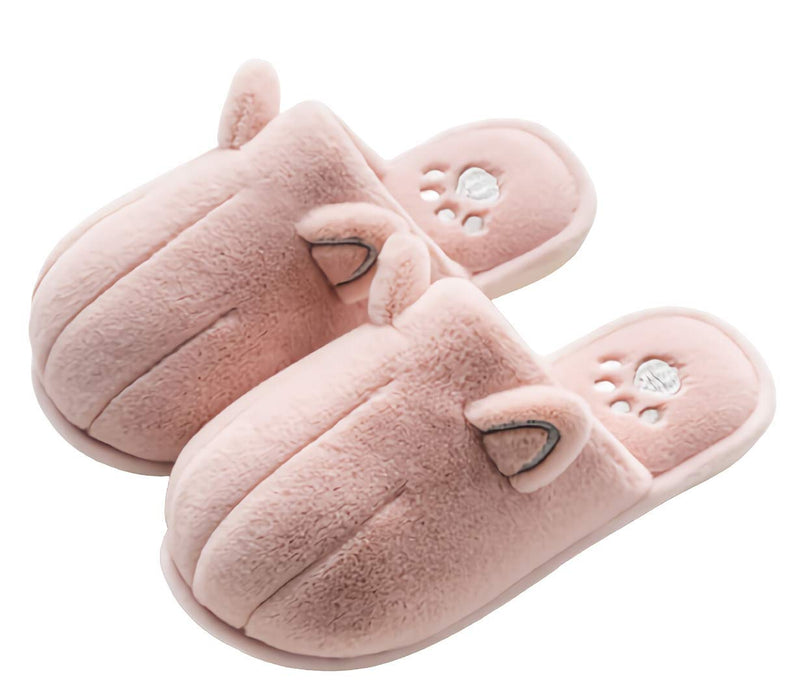 Neko Town Cat Slippers (Non-Slip) Indoor Unisex Room Shoes Cat Fluffy (Pink) NEW_1