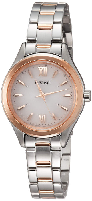 Seiko Selection SWFH112 Solor Radio Women's Analog Watch Silver & Pink Gold NEW_1