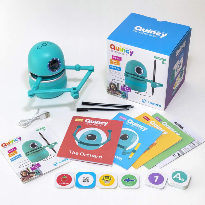 With Corporation Drawing Robot Quincy LZ001 Plastic USB rechargeable Blue NEW_3
