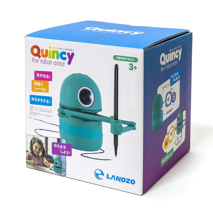 With Corporation Drawing Robot Quincy LZ001 Plastic USB rechargeable Blue NEW_4