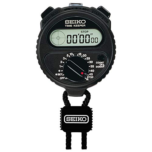 SEIKO SSBJ025 Digital TIMEKEEPER Stop Watch Black Plastic waterproof NEW_1