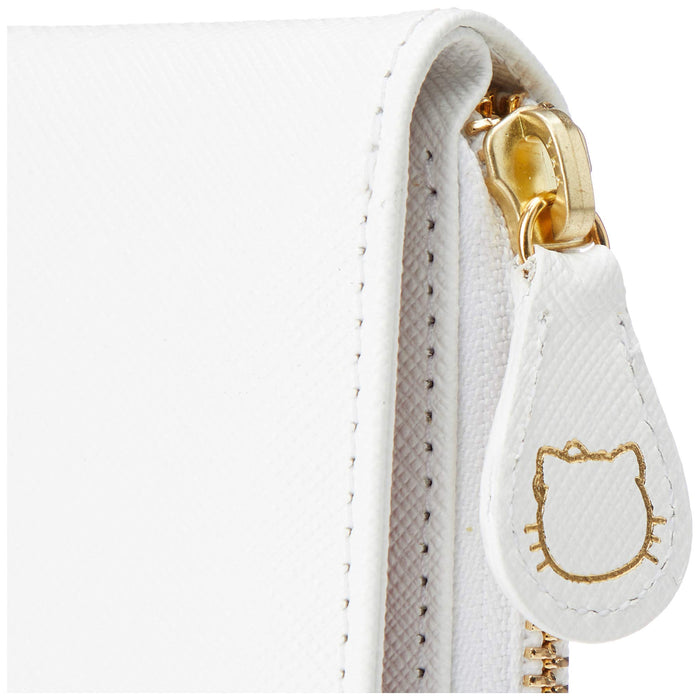 Sanrio Bi-fold wallet Hello Kitty Leather, Polyester Liner, Zip Closure White_3
