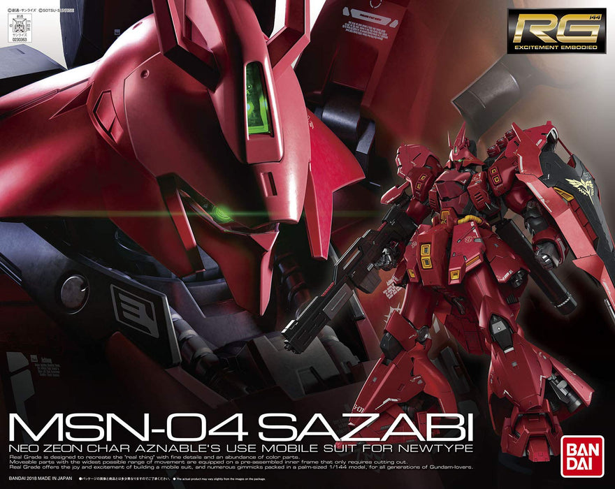 RG Gundam 1/144 MSN-04 Sazabi Shar's Mobile Suit for Newtype Model kit ‎GUN61605_4