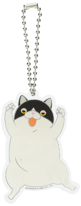 Shinada Global Mochi Neko Acrylic Key Chain Fight BK/WH H65xW45xD3mm MNAK-0068F_1
