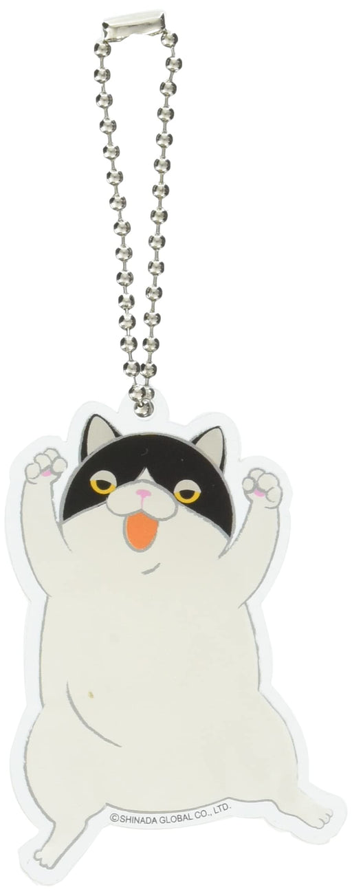 Shinada Global Mochi Neko Acrylic Key Chain Fight BK/WH H65xW45xD3mm MNAK-0068F_1