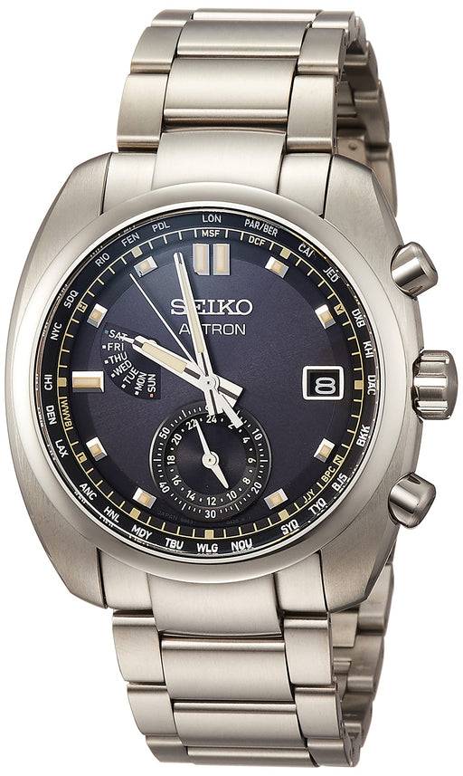 Seiko Astron SBXY003 Titanium World Time Radio Solar Men's Watch Silver Black_1