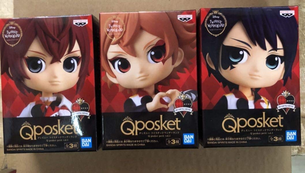 Disney Twisted Wonderland Q posket Figure Deuce, Riddle, Ace All 3 types set NEW_1