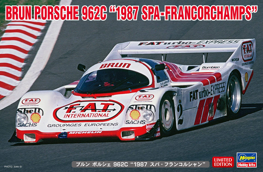Hasegawa 1/24 Brun Porsche 962C 1987 Spa Francorchamps Plastic Model Kit 20503_1