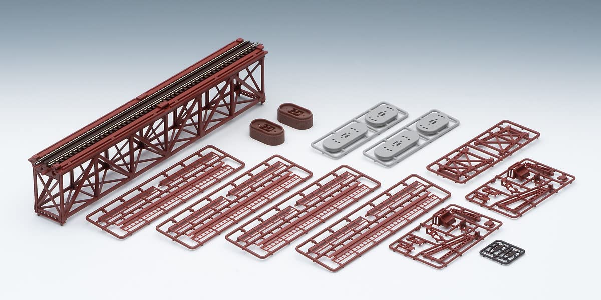 TOMIX N gauge road type single track truss iron bridge S280 (F) red 3266 NEW_2
