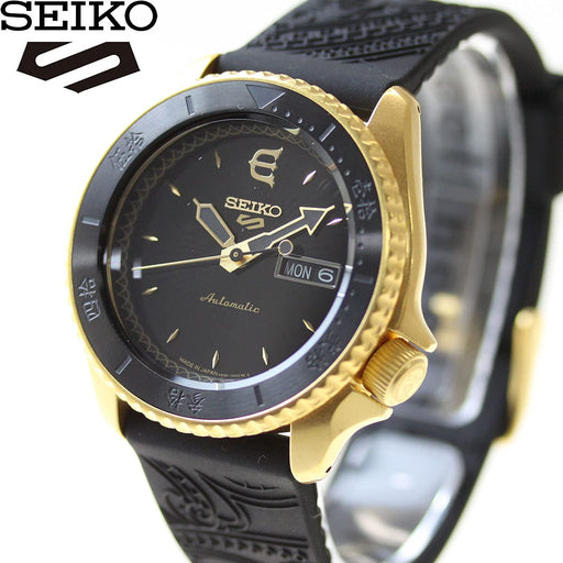Seiko 5 Sports EVISEN SKATEBOARDS SBSA104 Men's Watch Silicone Band Black NEW_2
