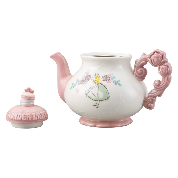 Disney Alice in Wonderland Tea Pot SAN3478 Pink Ceramic 550ml 19x12.5x14.5cm NEW_3