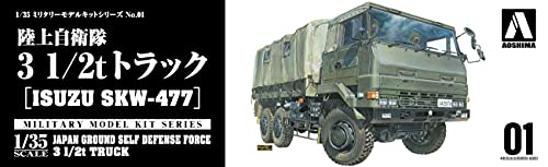 AOSHIMA 1/35 Military Model Kit Series No. Self-Defense Force 3 1/2t truck NEW_8