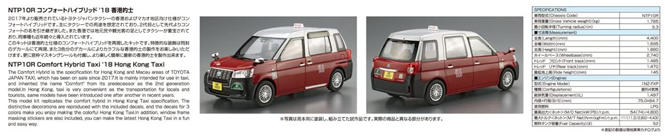 Aoshima 1/24 The Model Car Series SP02 Toyota NTP10R Comfort Hybrid '18 kit NEW_6