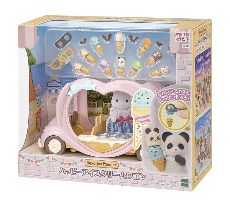 Epoch Calico Critters Sylvanian Families Happy ice cream wagon Mi-89 PS,ABS NEW_2