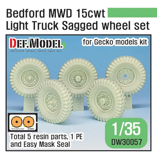 1/35 British Bedford MWD 15cwt Truck Sagged Wheel Set for Gecko Models DW30057_1