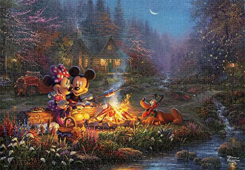 Disney Mickey & Minnie Sweetheart Campfire 1000 piece Canvas Style Puzzle Tenyo_1