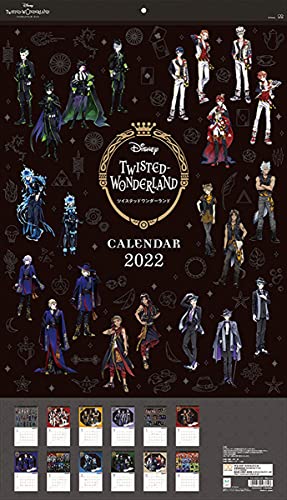 Sun-Star Stationery Disney 2022 Calendar Wall Mounted Twisted Wonderland NEW_1